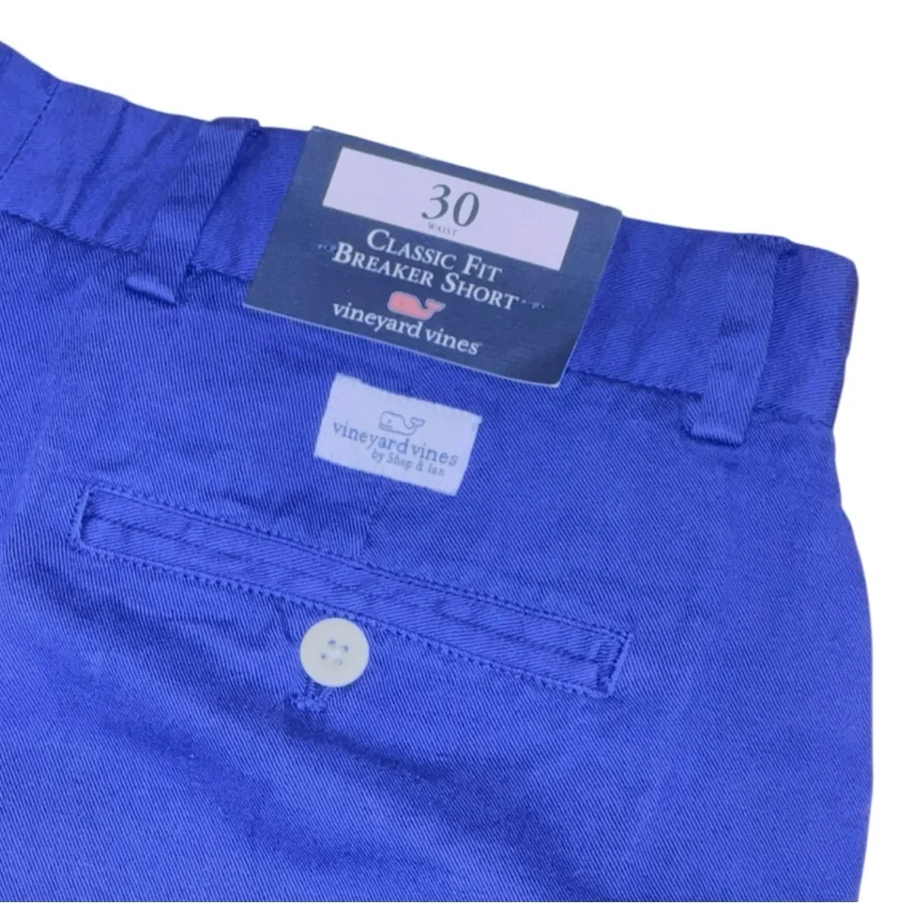 Vineyard Vines Breaker Shorts Harbor Blue Linen Cotton Blend Size 30 NWT - Picture 5 of 7